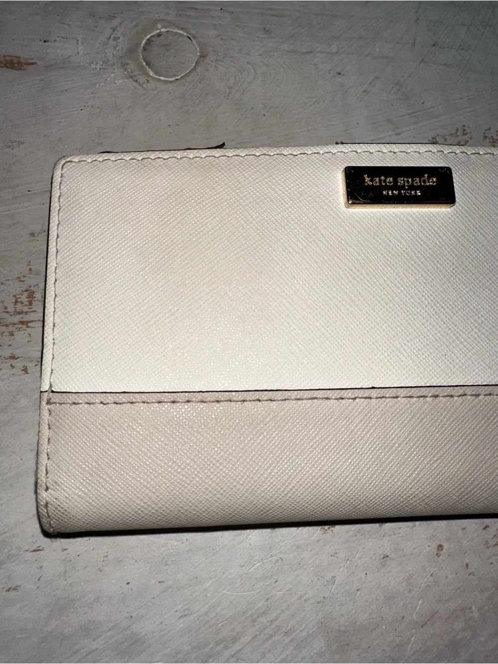 kate spade Two-Tone Cream and Beige Long Wallet
